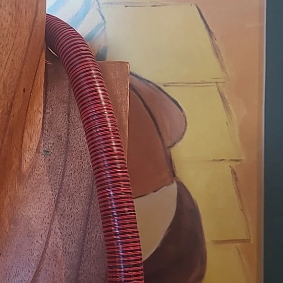 AFRICAN VINYL VULCANIC DISC HEISHI BEAD RED NECKLACE - Picture 3 of 5